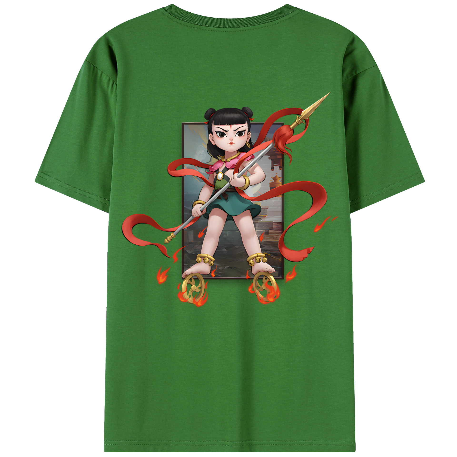 （画像用） Ne Zha 2 ナタ 魔童の大暴れ レディース半袖Tシャツ(バックプリント)